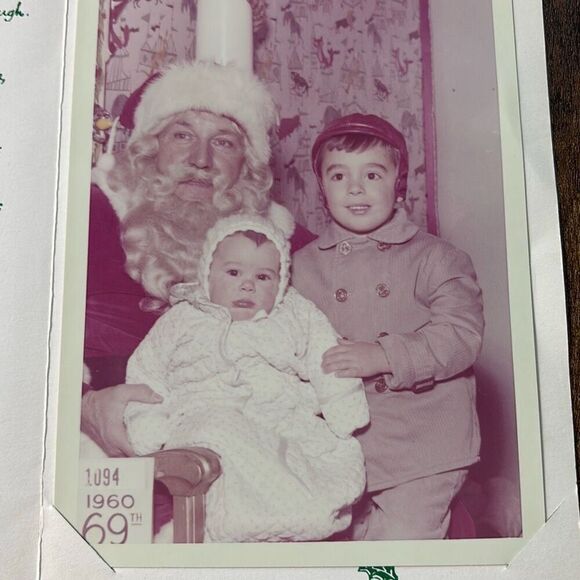 Lot of 4 vintage 1960-65 Santa & Me photo picture + card - Picture 6 of 13